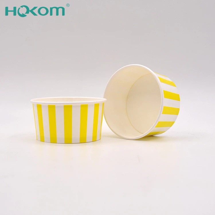 100ml 150ml 500ml Ice Cream Paper Cup Custom Printed 4oz 5oz 8oz Disposable Paper Ice Cream Cups With Lid
